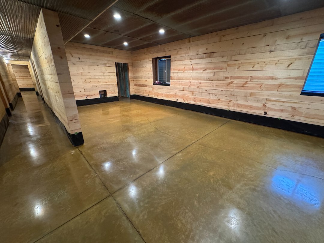 basement polish with dye
